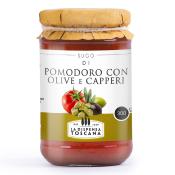 Sauce Tomate aux olives et aux cpres vgan " La Dispensa Toscana " - 300 gr 100% Italien
