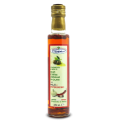 Huile d'olive extra vierge aromatise  l'ail et Piment - 250 ml