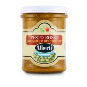 Pesto rouge de basilic gnois AOP  l'huile d'olive extra vierge Alberti - 170 gr de la Ligurie