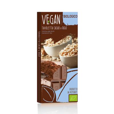 Tablette de Chocolat Bio et Vegan saveur cacao et de riz - 85 gr