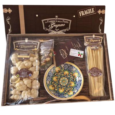 Coffret cadeau Pâtes de Gragnano I.G.P. "La Fabbrica della Pasta" - 1 Kg avec assiette en céramique italienne