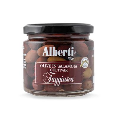 Olives en saumure Cultivar Taggiasca Linea 1986 Alberti - 200 gr (égouttées 120 gr) Excellence de la Ligurie