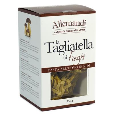 Tagliatelle aux œufs et cèpes pâtes Allemandi - Nid de 250 gr excellence italienne