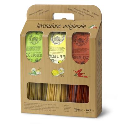 Coffret cadeau gourmand Pâtes colorées aromatisées Linguine Morelli - 750 gr artisanales toscanes