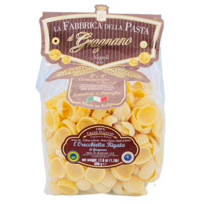 Orecchietta rigata "Fabbrica della Pasta" Pâtes de Gragnano I.G.P. - 500 gr Pâtes artisanales typiques de Naples