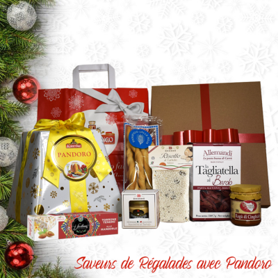 Coffret Cadeau “Saveurs de Régalades” avec Pandoro -  Spécialités de la Cuisine italienne