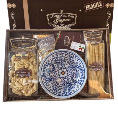 Coffret cadeau Pâtes de Gragnano I.G.P. "La Fabbrica della Pasta" - 1 Kg avec saladier en céramique italienne