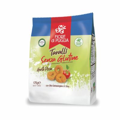 Taralli artisanal traditionnel des Pouilles sans gluten goût Pizza Fiore di Puglia - 175 gr