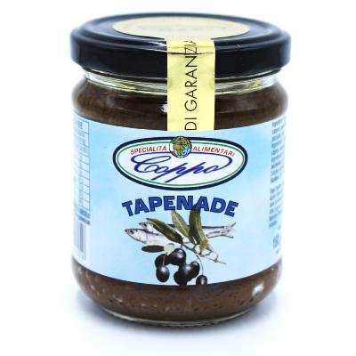 Tapenade d'olives noires, câpres et anchois – 130 gr Pâté apéritif italien