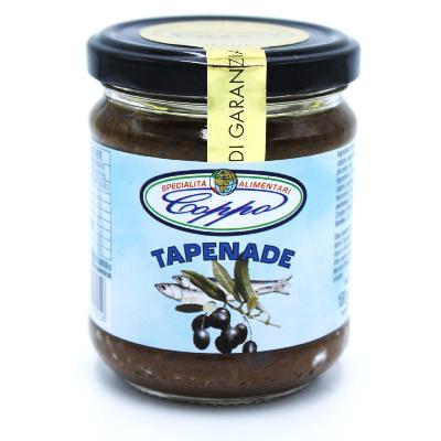 Tapenade d'olives noires, câpres et anchois – 180 gr Pâté apéritif italien