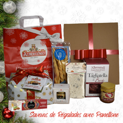 Coffret Cadeau “Saveurs de Régalades” avec Panettone - Spécialités de la Cuisine italienne