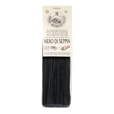 Pâtes au germe de blé à l'encre de seiche Linguine Morelli - 250 gr Pâtes artisanales toscanes