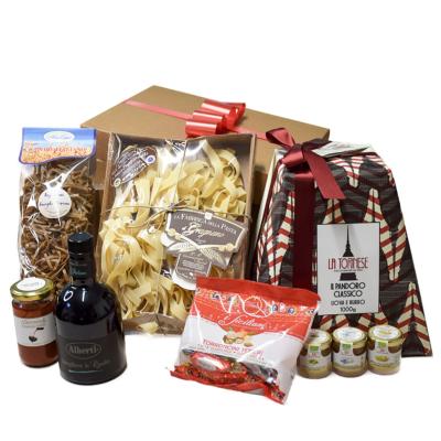 Coffret Cadeau “Saveurs de Noël Luxe” - Spécialités de la Cuisine italienne avec Pandoro