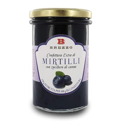 Confiture Extra de myrtilles au sucre de canne Brezzo - 350 gr Italienne