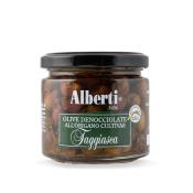 Olives dnoyautes Cultivar Taggiasca  l'huile d'olive extra vierge  l'origan Linea 1986 Alberti - 170 gr Excellence de la Ligurie