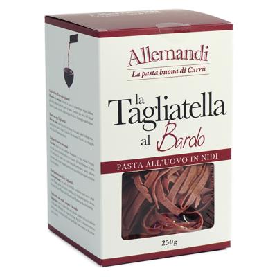 Tagliatelle aux œufs au vin Barolo DOCG pâtes Allemandi - Nid de 250 gr excellence italienne