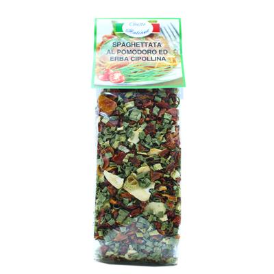 Préparation ingrédients des épices pour pâtes italiennes avec tomate et ciboulette – 100 gr