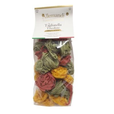 Tagliatelle aux œufs Tricolore "Les Italiens" pâtes Allemandi - Nid de 500 gr excellence italienne