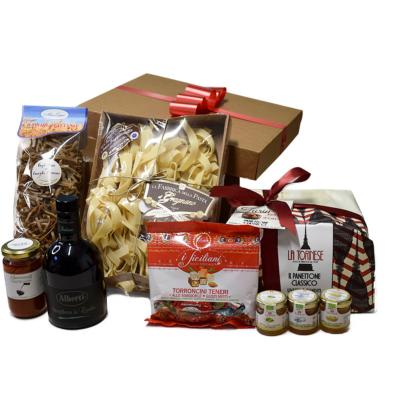 Coffret Cadeau “Saveurs de Noël Luxe” - Spécialités de la Cuisine italienne avec Panettone