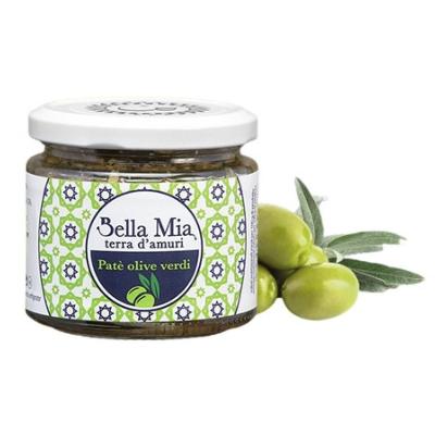 Pâté Olives vertes Bella Mia - 180 gr  spécialité naturelle italienne de Sicile