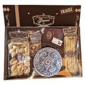 Coffret cadeau Pâtes de Gragnano I.G.P. "La Fabbrica della Pasta" - 1 Kg avec assiette en céramique italienne