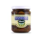 Olives Leccino dnoyautes  l'huile d'olive extra vierge Alberti - 170 gr Excellence de la Ligurie