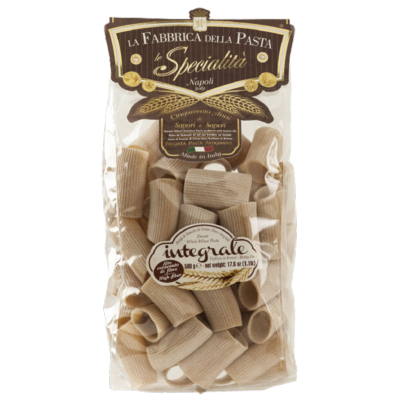 Pâtes de Gragnano I.G.P. 'E Paccheri rayé intégrale "Fabbrica della Pasta" - 500 gr Pâtes artisanales typiques de Naples