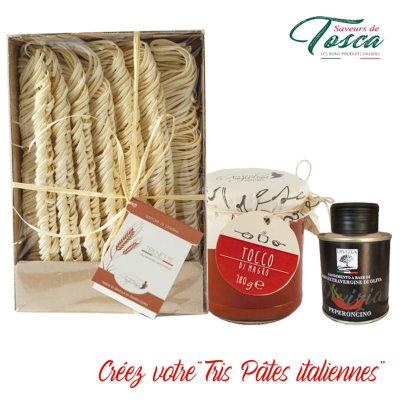 Créez votre Coffret Cadeau “Tris Pâtes italiennes” - Choisissez 3 Spécialités de la Cuisine italienne