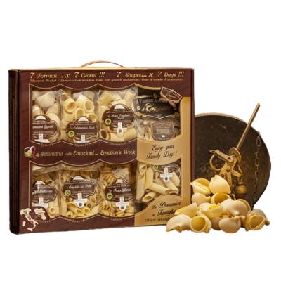 Coffret cadeau 7 formats x 7 jours "La Fabbrica della Pasta" Pâtes de Gragnano I.G.P. - 2 Kg Pâtes artisanales typiques de Naples