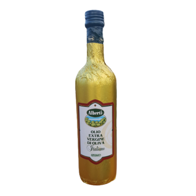 Huile d'olive extra vierge italienne en papier doré Alberti - 750 ml Excellence de la Ligurie