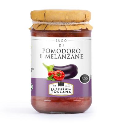 Sauce Tomate et Aubergine Végan & San Gluten " La Dispensa Toscana " - 300 gr 100% Italien