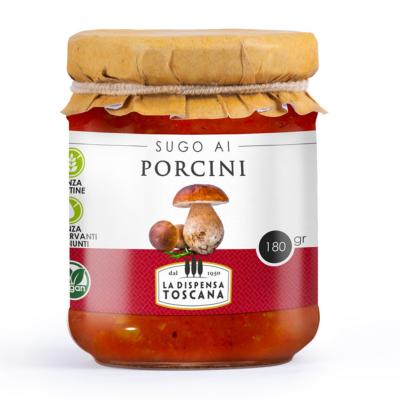 Sauce Tomate aux Cèpes Végan & San Gluten " La Dispensa Toscana "  - 300 gr 100% aux tomates de Toscane