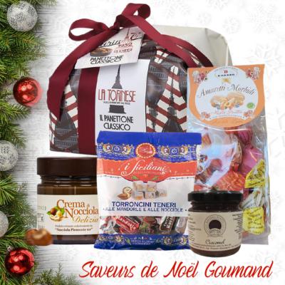 Coffret Cadeau “Saveurs de Noël Gourmand" - Spécialités de la Cuisine italienne avec Pandoro