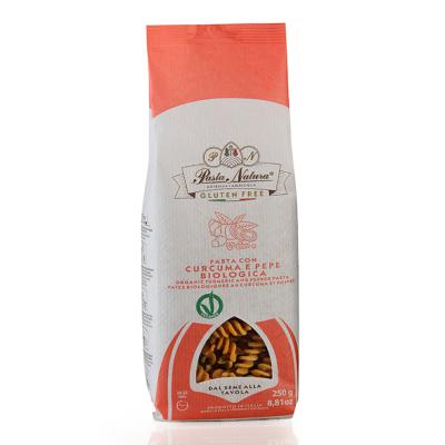 Pâtes BIO au curcuma et poivre Pasta Natura - Fusilli - 250 gr Nature sans gluten