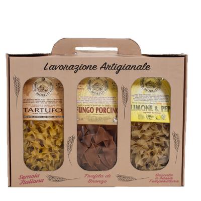 Coffret cadeau gourmand Pâtes Trio aromatisées Morelli - 750 gr artisanales toscanes