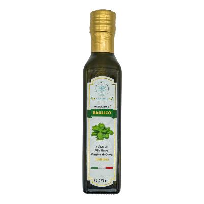Huile d'olive extra vierge avec infusion de Basilic Italien  - 250 ml 