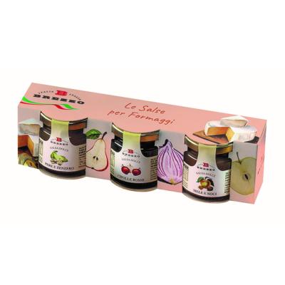 Trio Sauces confitures pour fromages (oignons rouges, pommes et noix, poires et gingembre) Brezzo - 330 gr