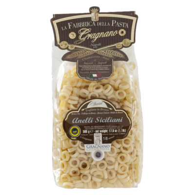 Pâtes de Gragnano I.G.P. Anneaux siciliens "Fabbrica della Pasta" - 500 gr Pâtes artisanales typiques de Naples