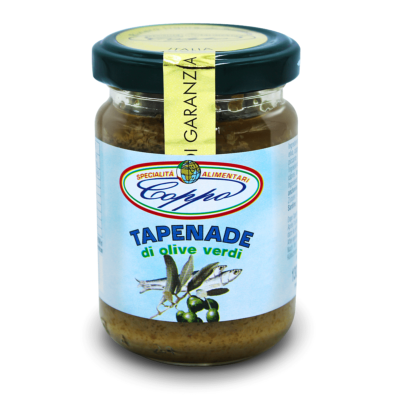 Tapenade d'olives vertes aux câpres et anchois – 180 gr  Pâté apéritif italien