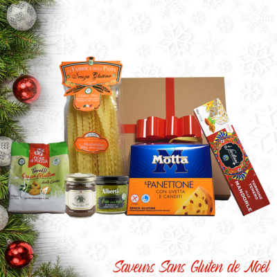 Coffret Cadeau “Saveurs Sans Gluten de Noël” avec Panettone - Spécialités de la Cuisine italienne