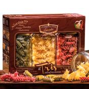 Coffret cadeau Ptes de Gragnano I.G.P. Tris Fracheur colore "La Fabbrica della Pasta" - 3x300gr Ptes artisanales typiques de Naples