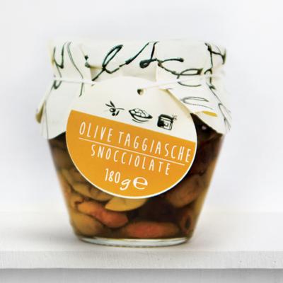 Olives Taggiasca dénoyautées à l' huile d' olive extra vierge Sapori dell’Arca - 180 gr