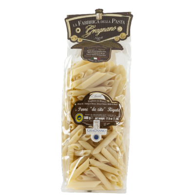 Pâtes de Gragnano I.G.P. ‘E Penne rigate "Fabbrica della Pasta" - 500 gr Pâtes artisanales typiques de Naples