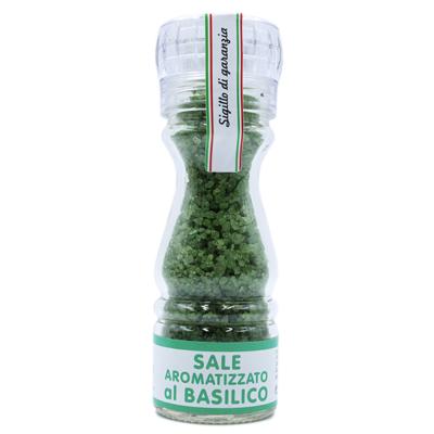 Sel aromatisé au basilic avec moulin - 100 gr