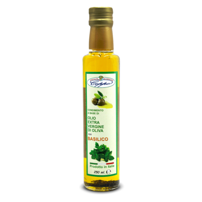 Huile d'olive extra vierge aromatisée au basilic - 250 ml