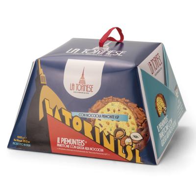 Panettone avec glaçage aux noisettes du Piémont IGP "La Torinese" - 1000 gr Boîte cadeau