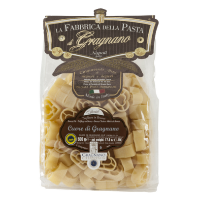 Pâtes de Gragnano I.G.P. Cœur de Gragnano "Fabbrica della Pasta" - 500 gr Pâtes artisanales typiques de Saint-Valentin