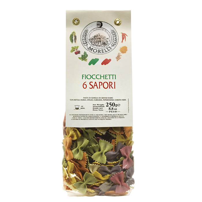 Pâtes aux six saveurs Fiocchetti Morelli - 250 gr Pâtes artisanales toscanes