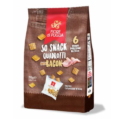 Snack Saveur Bacon "Quadrotti" Fiore di Puglia - Multipack - 6 sachets de 35 gr