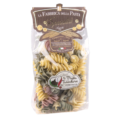 Pâtes de Gragnano I.G.P. ‘E Fusilloni tricolores "Fabbrica della Pasta" - 500 gr Pâtes artisanales typiques de Naples